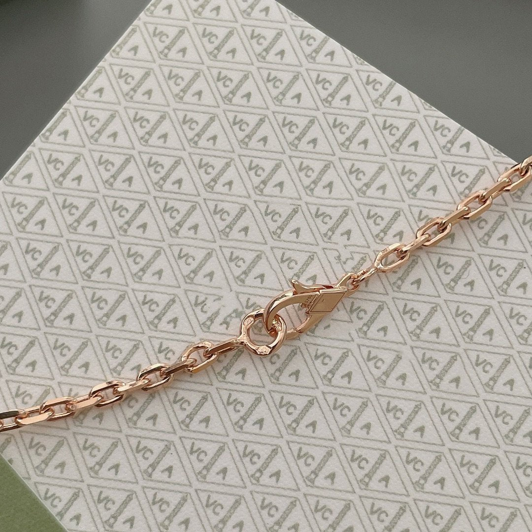 [Perla Lux]LUCKY SPRING 15 MOTIFS ROSE GOLD NECKLACE