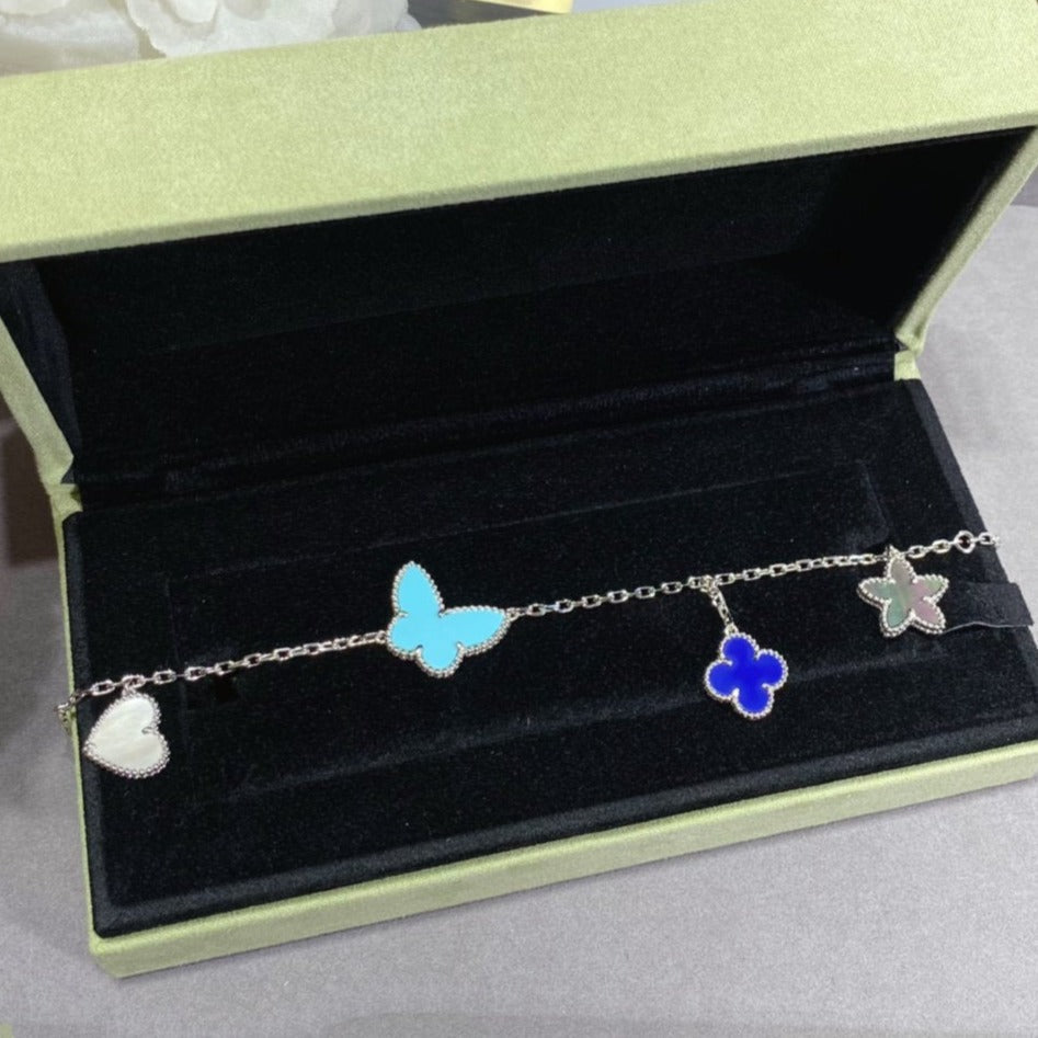 [Perla Lux]LUCKY SPRING SILVER BRACELET 4 MOTIF