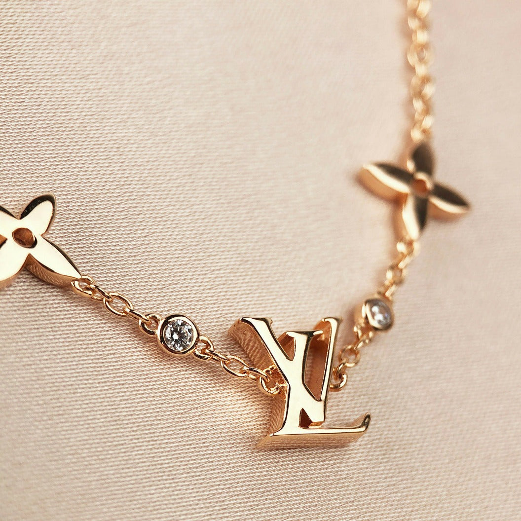 [Perla Lux]STAR AND SUN 7 MOTIFS GOLD BRACELET