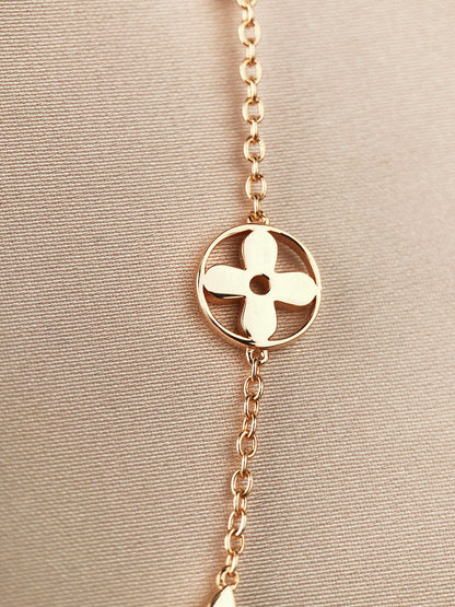 [Perla Lux]STAR AND SUN 7 MOTIFS GOLD BRACELET