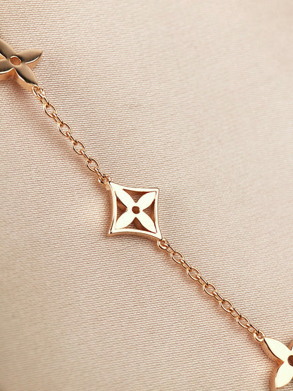 [Perla Lux]STAR AND SUN 7 MOTIFS GOLD BRACELET