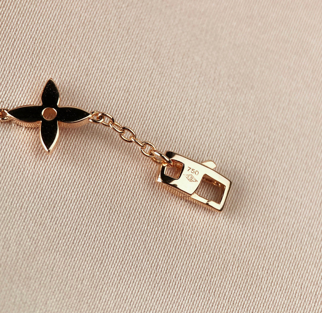 [Perla Lux]STAR AND SUN 7 MOTIFS GOLD BRACELET