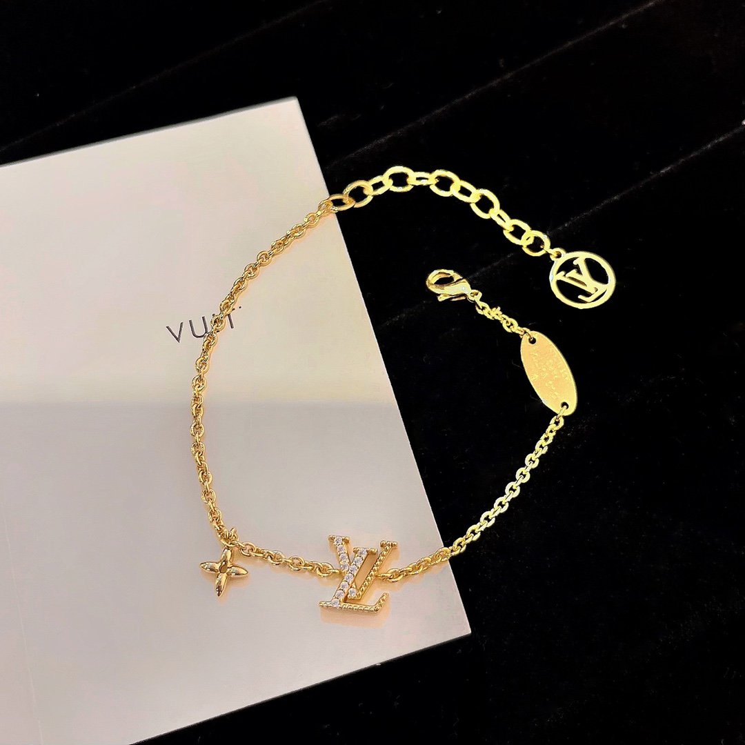 [Perla Lux]LOGO STAR MOTIF GOLD BRACELET