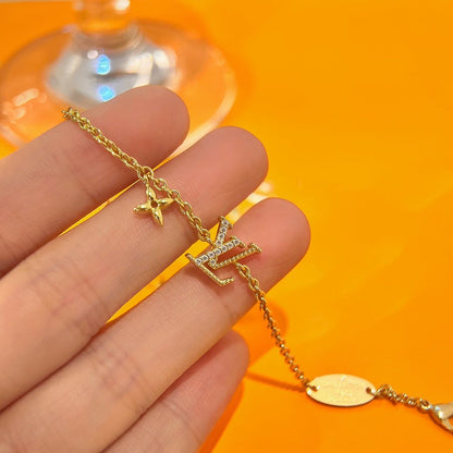 [Perla Lux]LOGO STAR MOTIF GOLD BRACELET