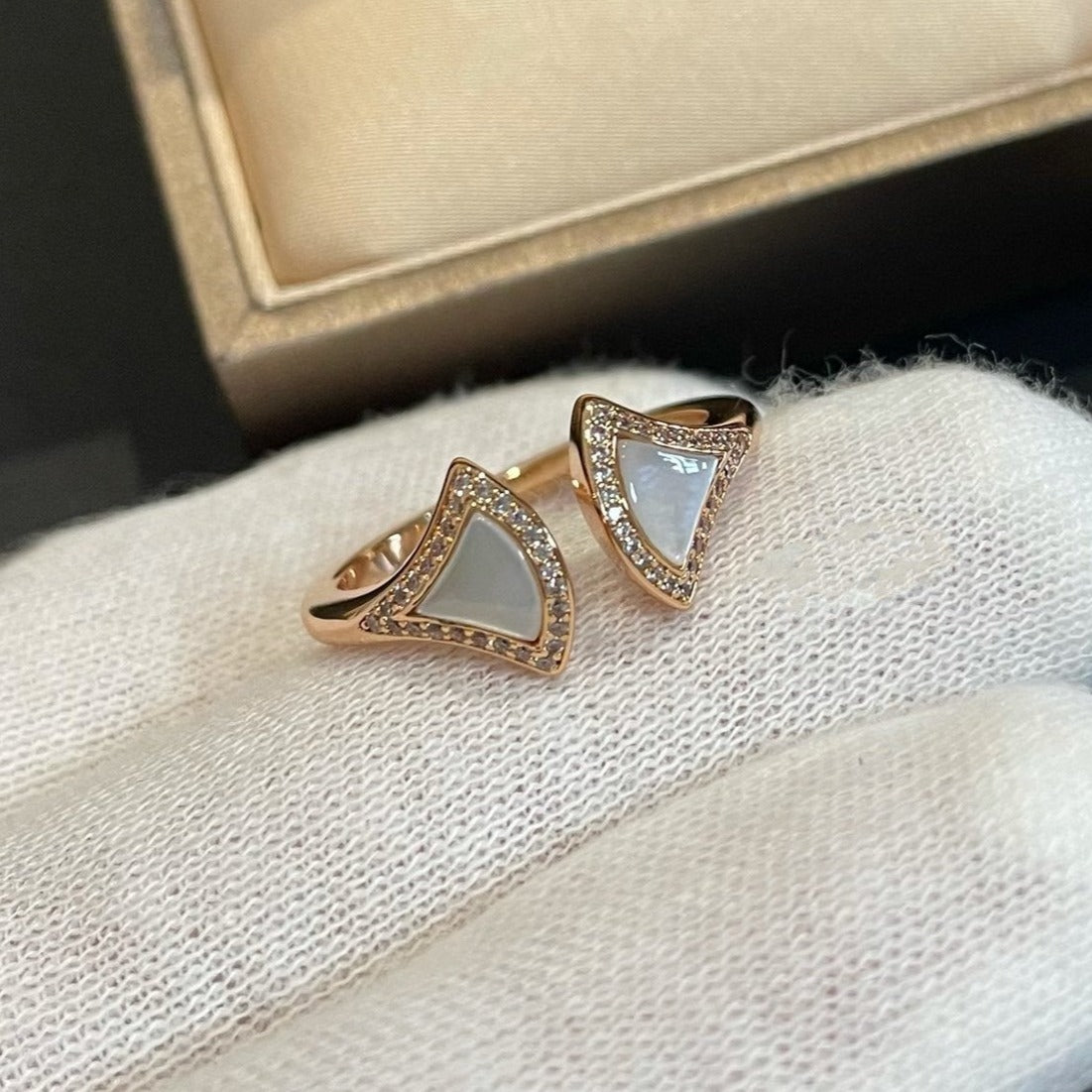 [Perla Lux]DREAM MOP DIAMOND OPEN RING