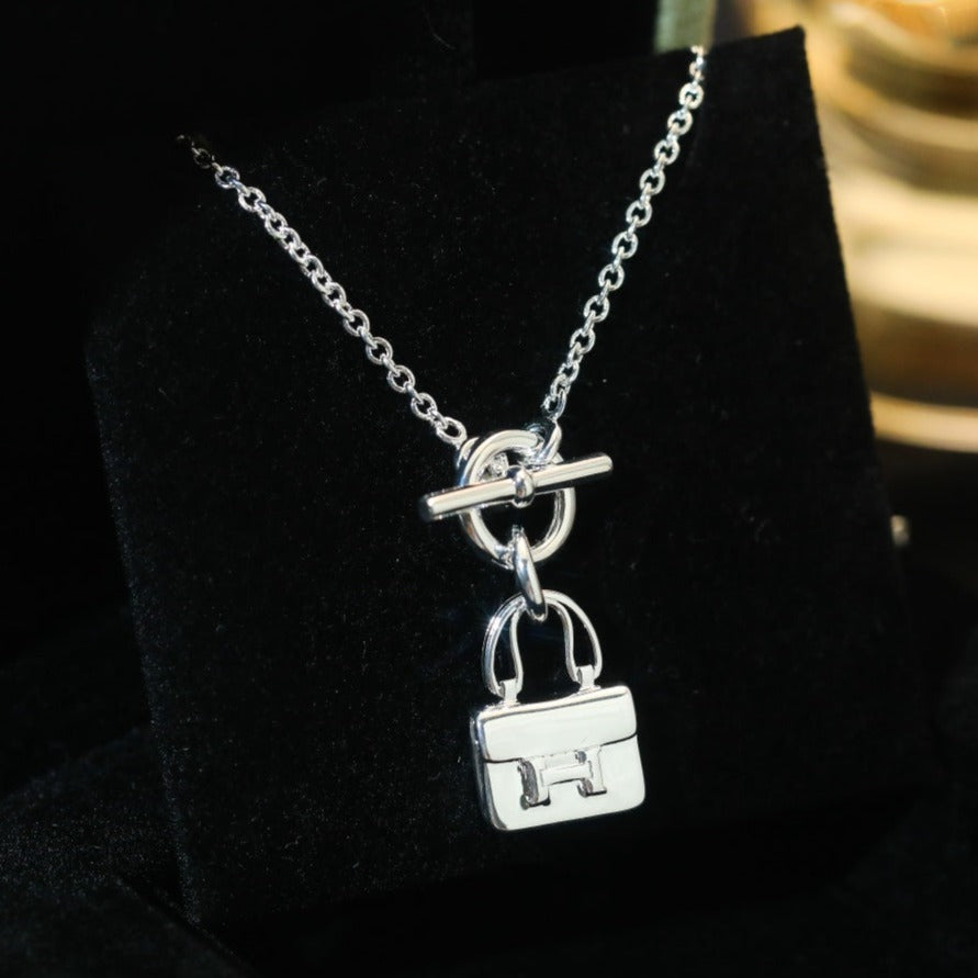 [Perla Lux]POP H PEDANT SILVER NECKLACE