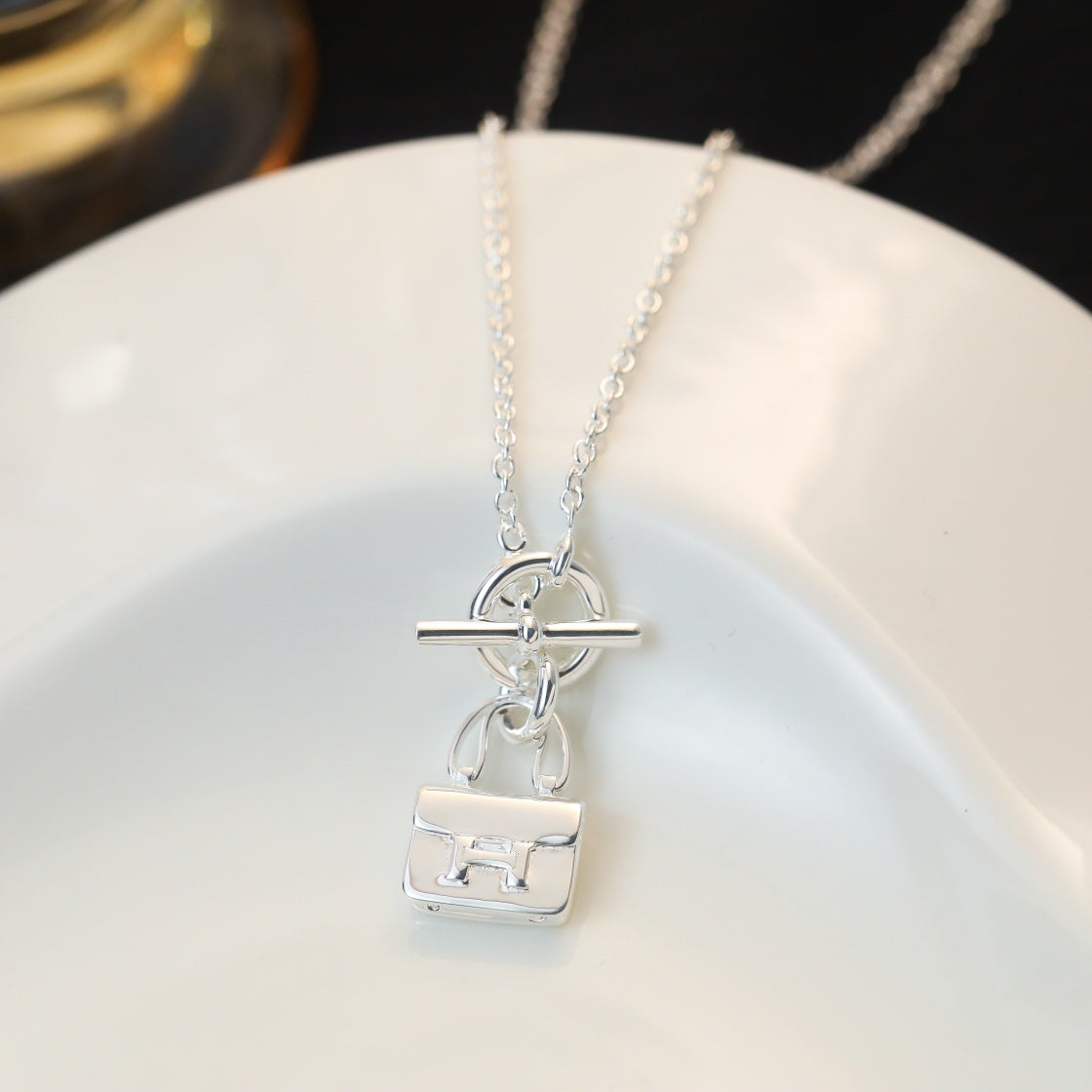 [Perla Lux]POP H PEDANT SILVER NECKLACE