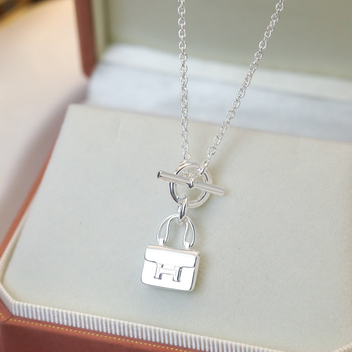 [Perla Lux]POP H PEDANT SILVER NECKLACE
