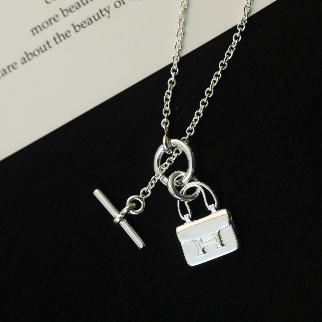 [Perla Lux]POP H PEDANT SILVER NECKLACE