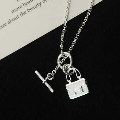 [Perla Lux]POP H PEDANT SILVER NECKLACE
