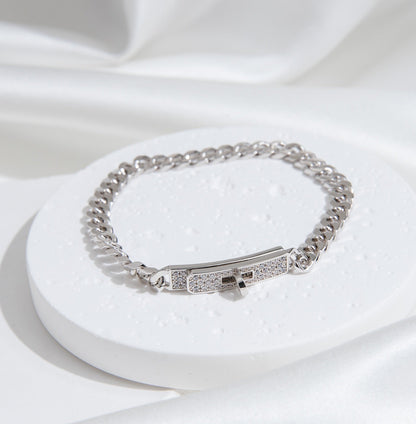 [Perla Lux]KELLY CHAIN SILVER DIAMOND BRACELET