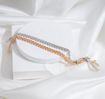 [Perla Lux]KELLY CHAIN SILVER DIAMOND BRACELET