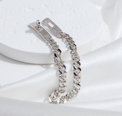 [Perla Lux]KELLY CHAIN SILVER DIAMOND BRACELET