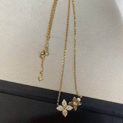 [Perla Lux]STAR BLOSSOM NECKLACE PINK GOLD DIAMONDS