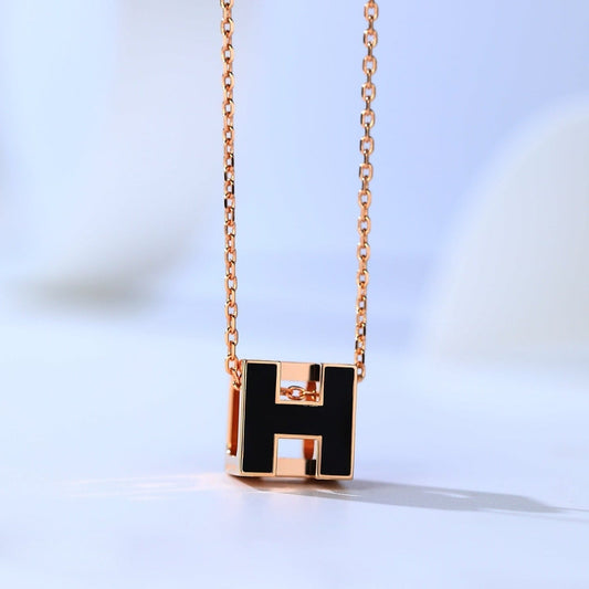 [Perla Lux]H CAGE PINK GOLD NECKLACE