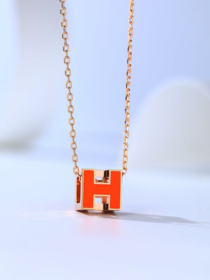 [Perla Lux]H CAGE PINK GOLD NECKLACE