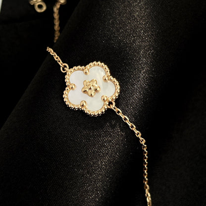 [Perla Lux]LUCKY SPRING ROSE GOLD MOP BRACELET