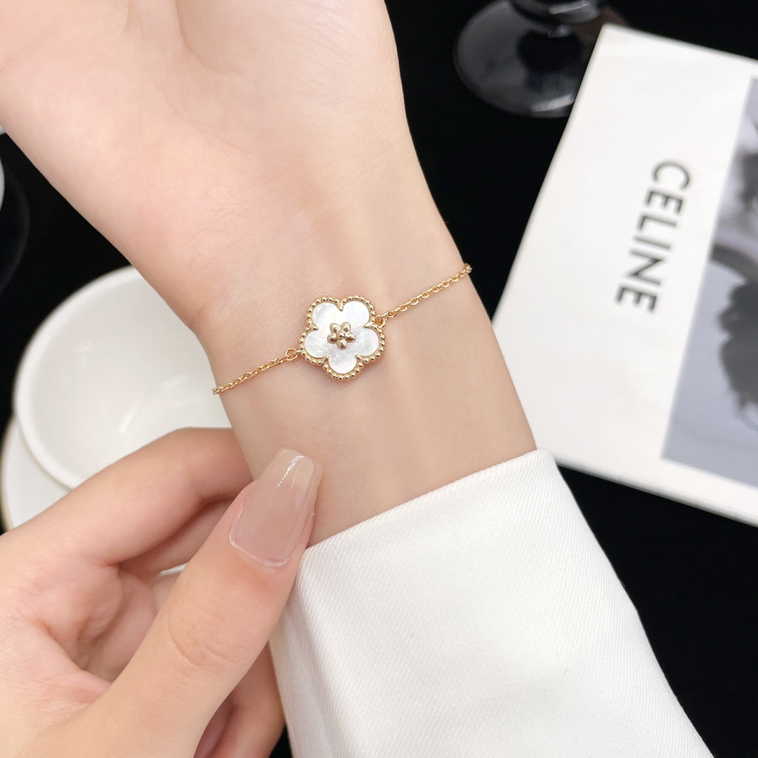 [Perla Lux]LUCKY SPRING ROSE GOLD MOP BRACELET