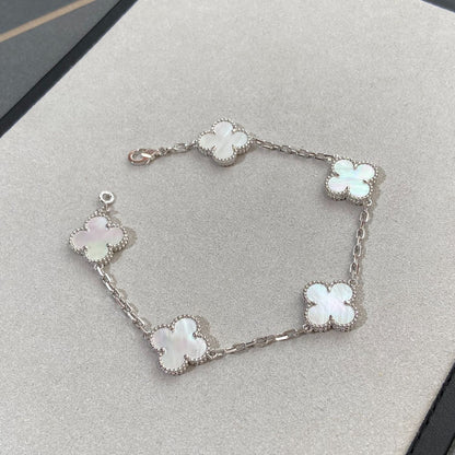 [Perla Lux]CLOVER SILVER MOP 5 MOTIF BRACELET
