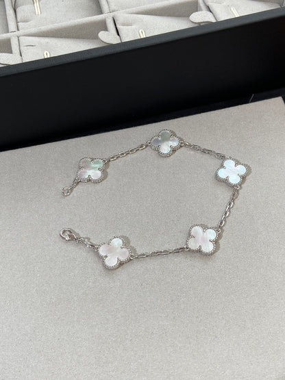 [Perla Lux]CLOVER SILVER MOP 5 MOTIF BRACELET