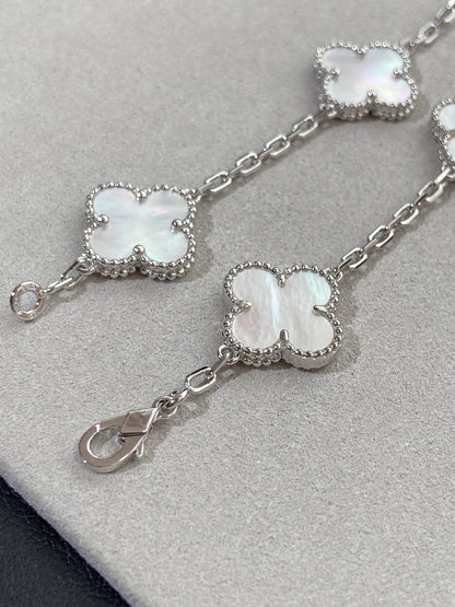 [Perla Lux]CLOVER SILVER MOP 5 MOTIF BRACELET