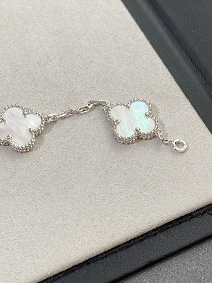 [Perla Lux]CLOVER SILVER MOP 5 MOTIF BRACELET