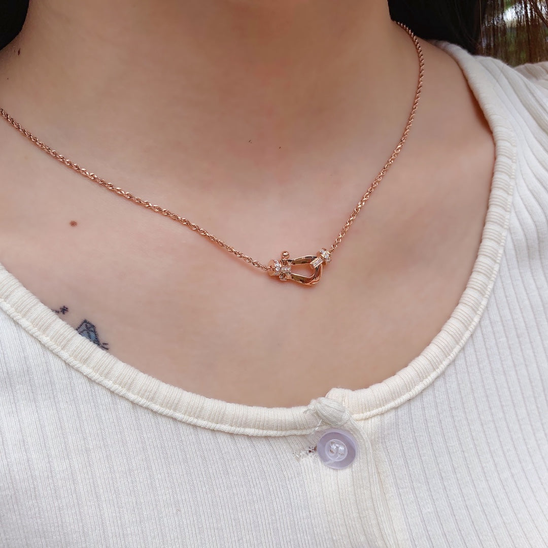 [Perla Lux]FORCE 10 PINK GOLD DIAMOND NECKLACE