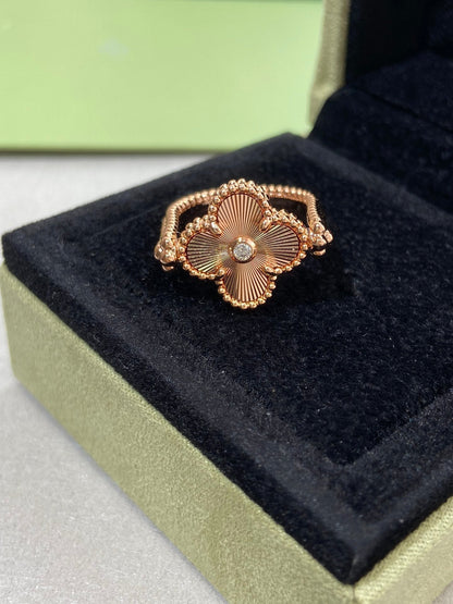 [Perla Lux]CLOVER RIVERSIBLE ROSE GOLD RING