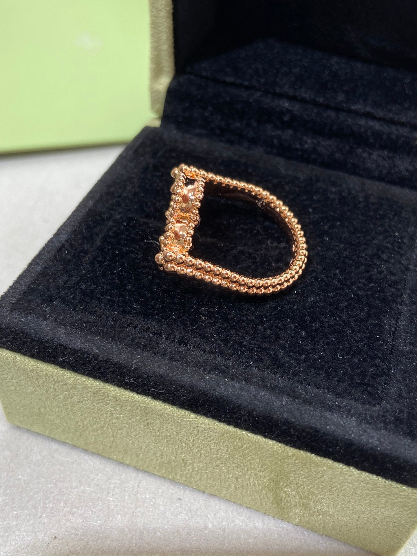 [Perla Lux]CLOVER RIVERSIBLE ROSE GOLD RING