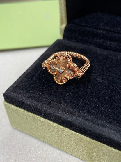 [Perla Lux]CLOVER RIVERSIBLE ROSE GOLD RING