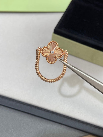 [Perla Lux]CLOVER RIVERSIBLE ROSE GOLD RING