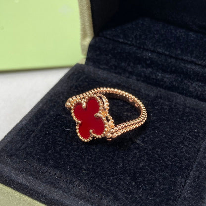 [Perla Lux]CLOVER RIVERSIBLE ROSE GOLD RING