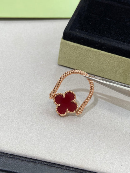 [Perla Lux]CLOVER RIVERSIBLE ROSE GOLD RING