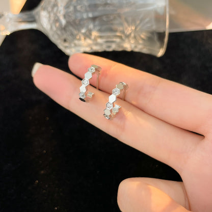[Perla Lux]BEE LOVE DIAMOND HOOP EARRINGS