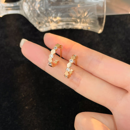 [Perla Lux]BEE LOVE DIAMOND HOOP EARRINGS
