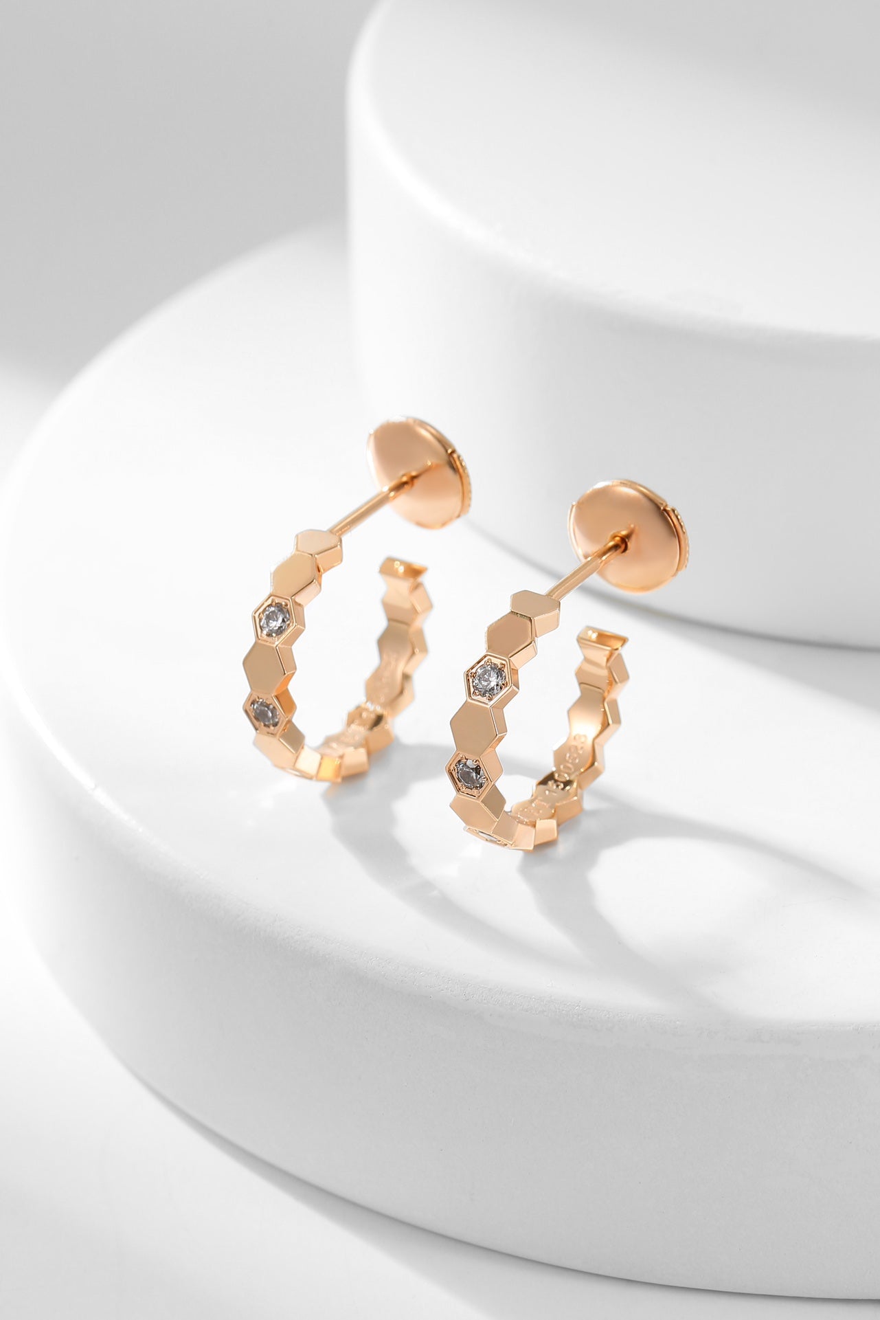 [Perla Lux]BEE LOVE DIAMOND HOOP EARRINGS