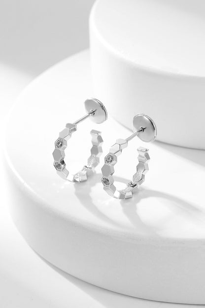 [Perla Lux]BEE LOVE DIAMOND HOOP EARRINGS