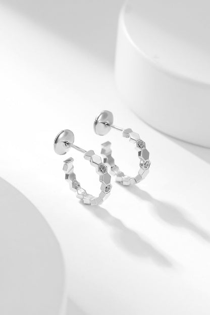 [Perla Lux]BEE LOVE DIAMOND HOOP EARRINGS