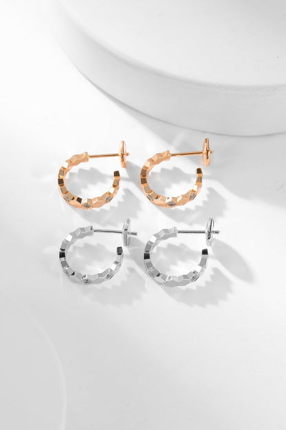 [Perla Lux]BEE LOVE DIAMOND HOOP EARRINGS