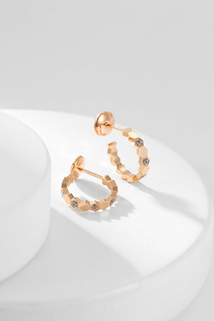 [Perla Lux]BEE LOVE DIAMOND HOOP EARRINGS
