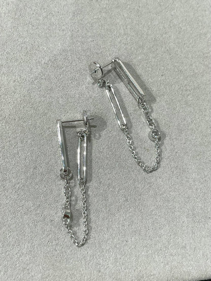 [Perla Lux]CHAINE CHAOS DIAMOND DROP EARRINGS