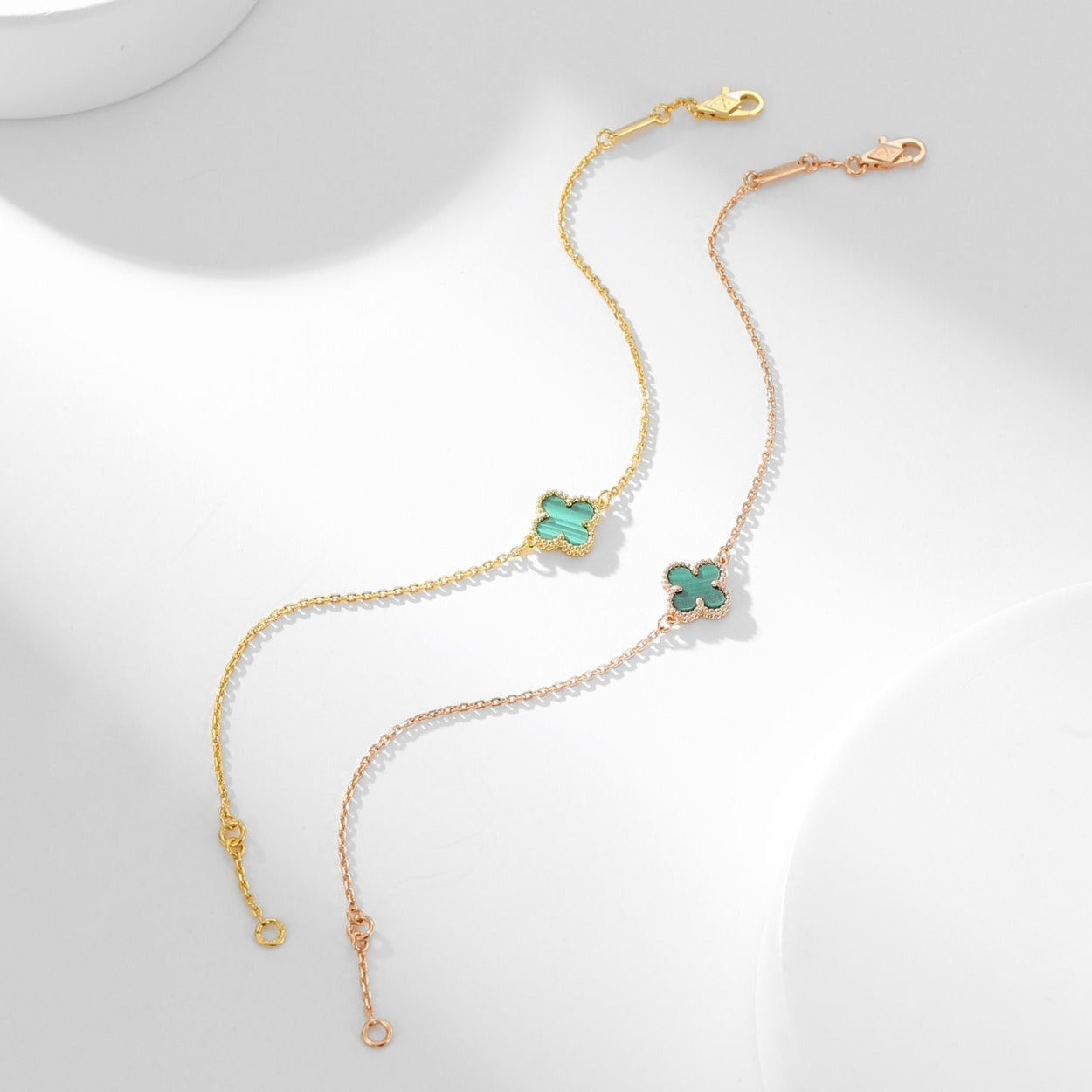 [Perla Lux]CLOVER BRACELET MALACHITE 1 MOTIF