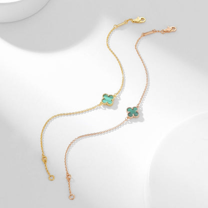 [Perla Lux]CLOVER BRACELET MALACHITE 1 MOTIF
