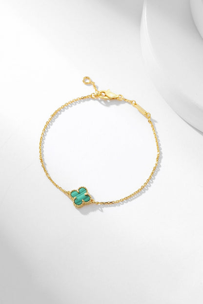 [Perla Lux]CLOVER BRACELET MALACHITE 1 MOTIF