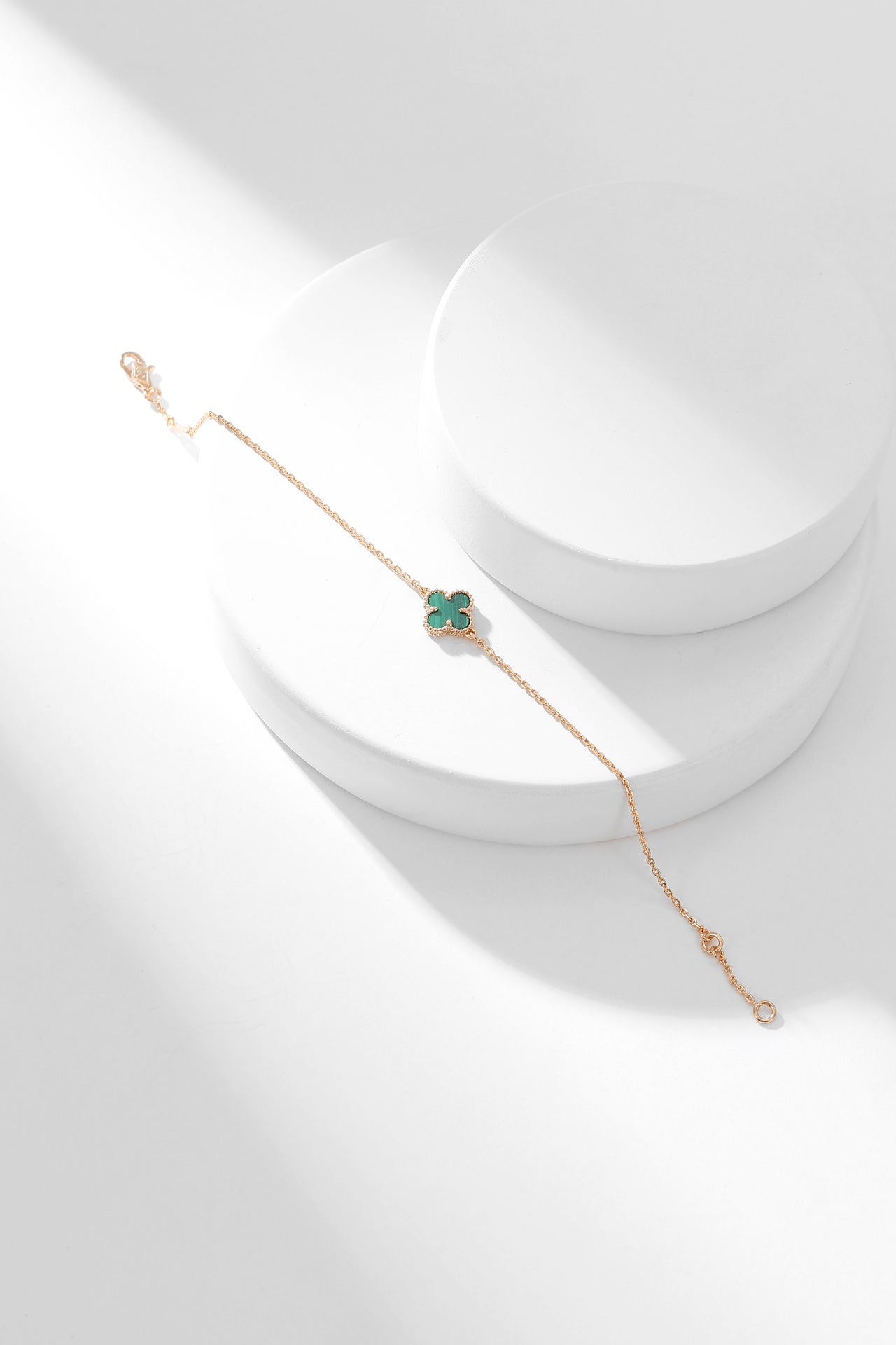 [Perla Lux]CLOVER BRACELET MALACHITE 1 MOTIF