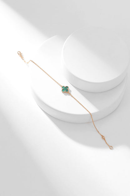 [Perla Lux]CLOVER BRACELET MALACHITE 1 MOTIF