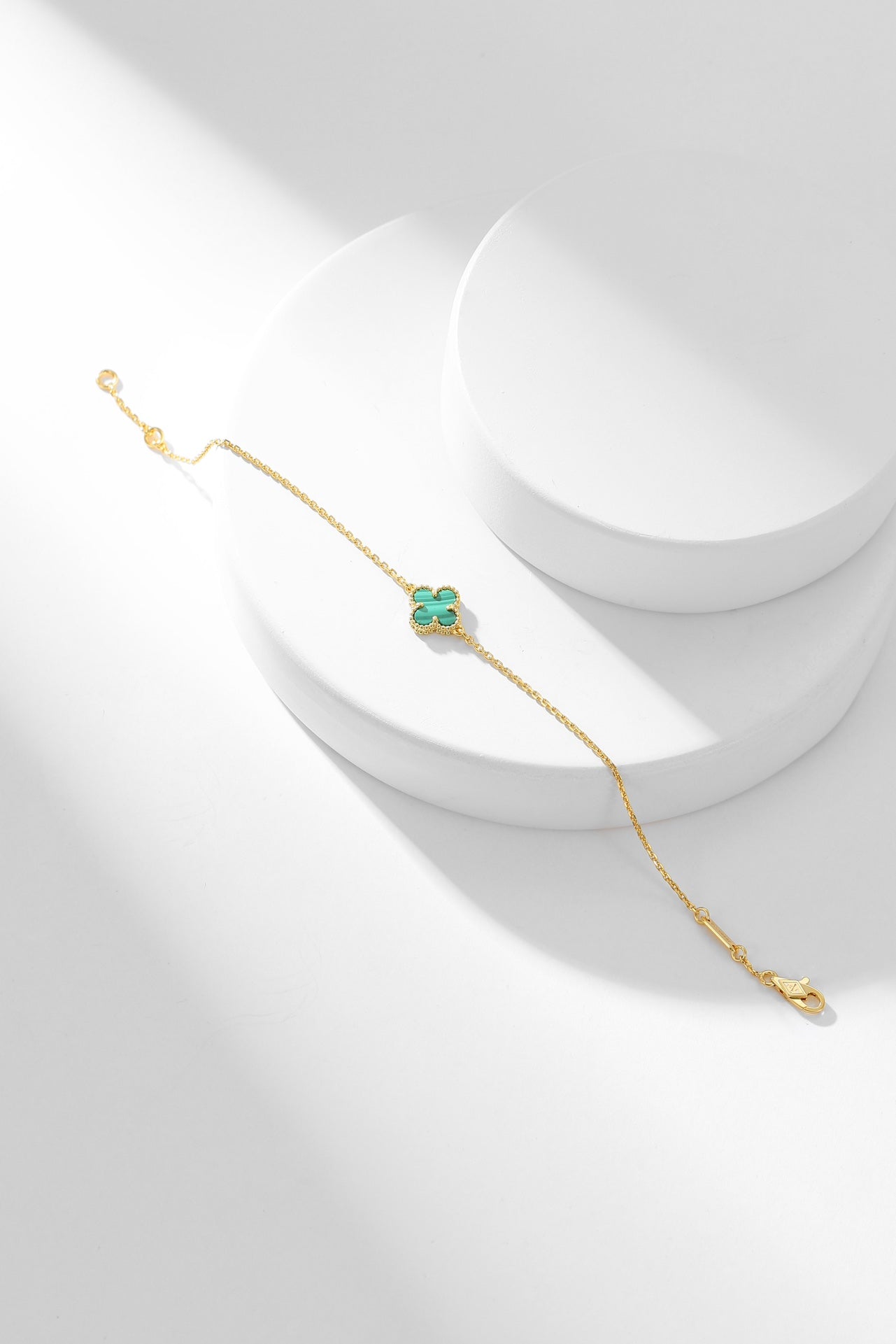 [Perla Lux]CLOVER BRACELET MALACHITE 1 MOTIF