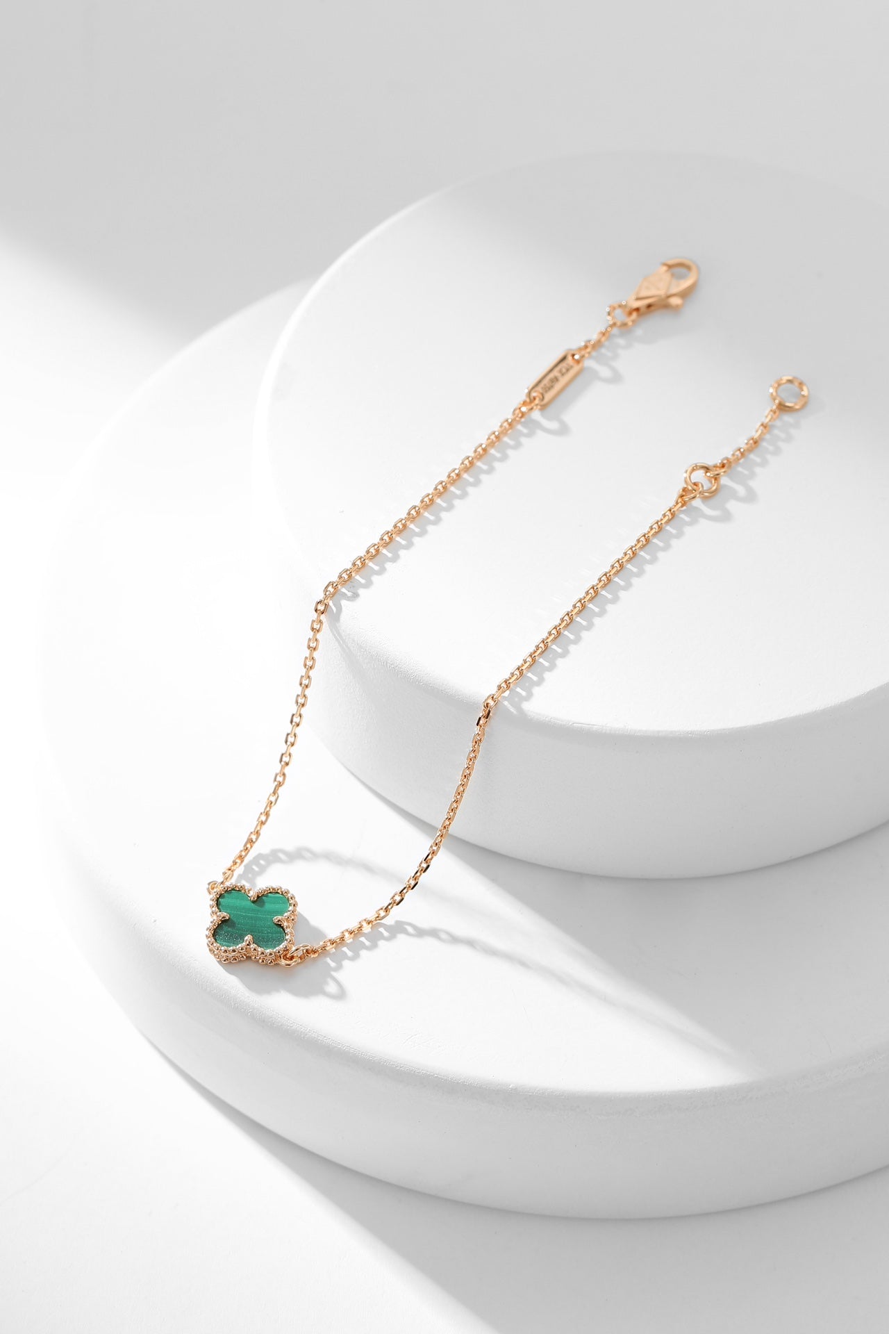 [Perla Lux]CLOVER BRACELET MALACHITE 1 MOTIF