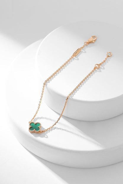 [Perla Lux]CLOVER BRACELET MALACHITE 1 MOTIF