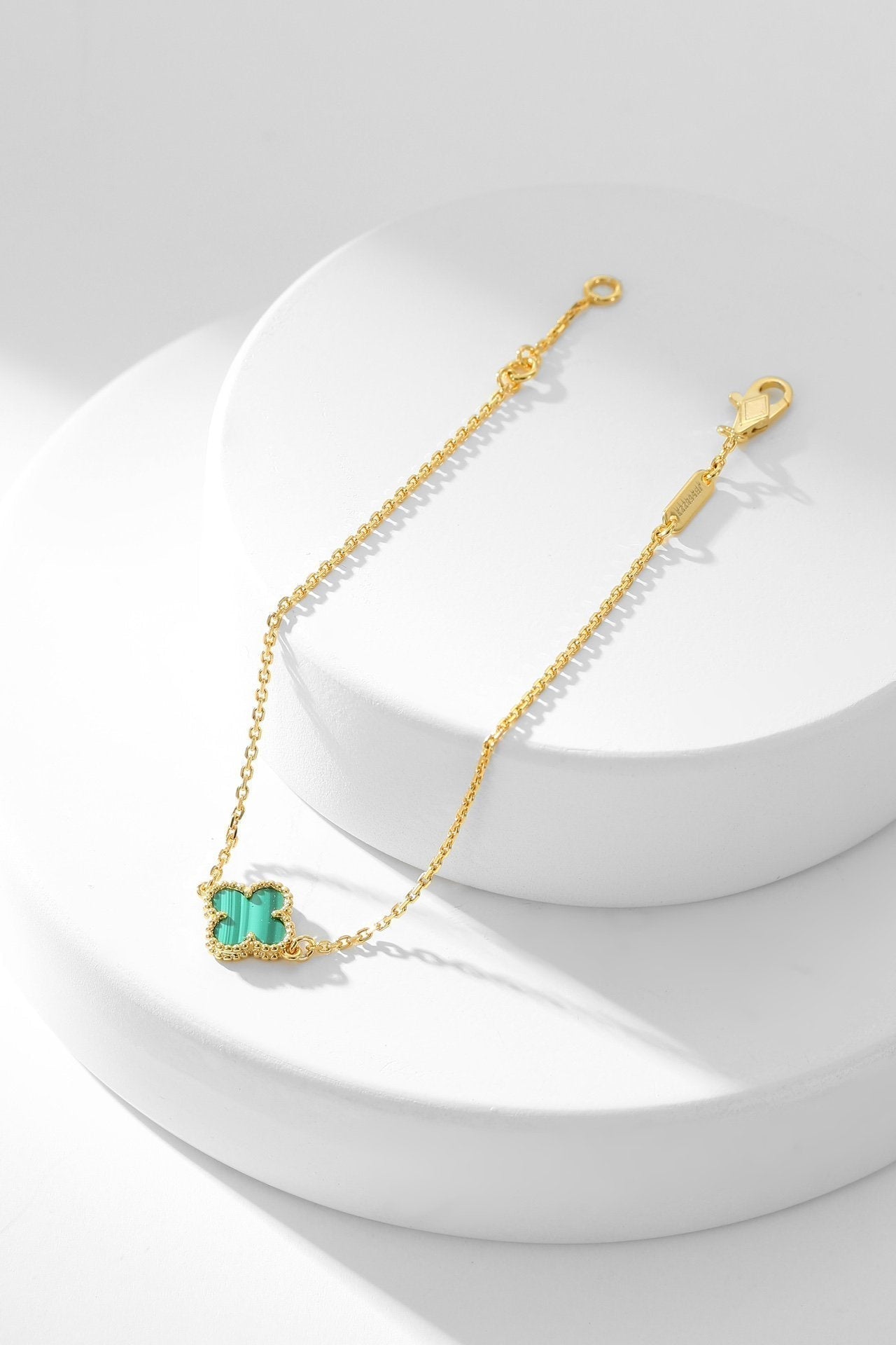 [Perla Lux]CLOVER BRACELET MALACHITE 1 MOTIF